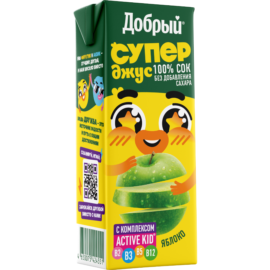Сок Добрый  Яблоко 0,2л27шт Мултон (ПУ)