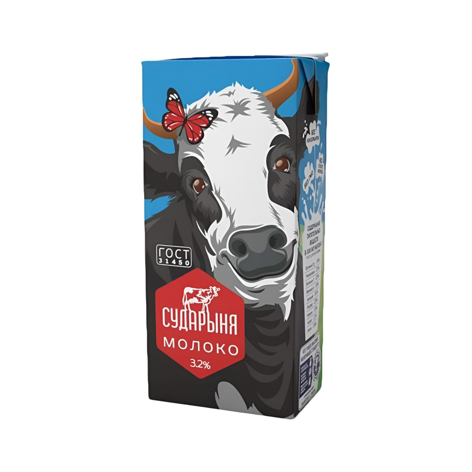 Молоко Сударыня ультрапастер.3,2% Гост (с крышкой) 1кг12шт Галактика