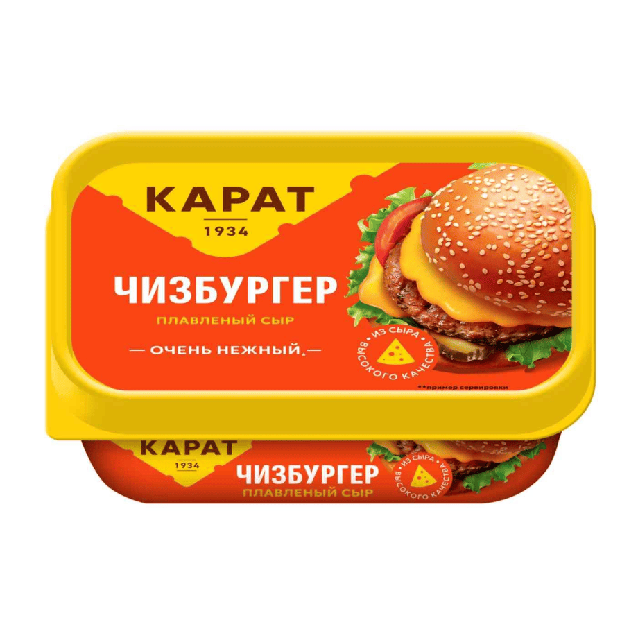 Сыр плавленый "Карат" Чизбургер 37% (пласт) 180г/12шт Россия