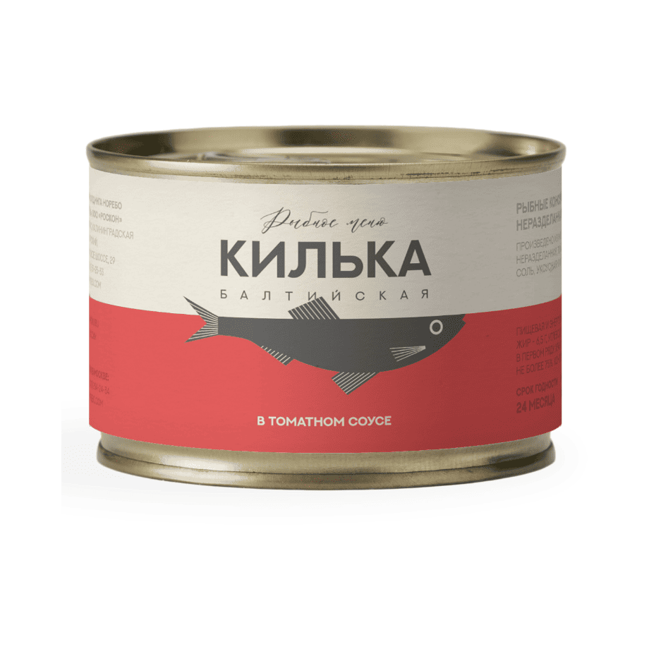 Килька Балтийская в томатном соусе Гост (с/ключ) 250г/24шт "Рыбное меню"*