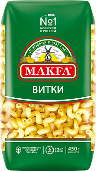 Макароны "Макфа" Виток гр.А в/с Гост 400г/20шт Россия