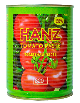 Томатная паста "KANZ" 28% Гост (ж/б) 820г/12шт "ППК" 