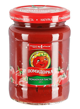 Томатная паста "Помидорка" 28% Гост (ст/тв) 270г/10шт Россия