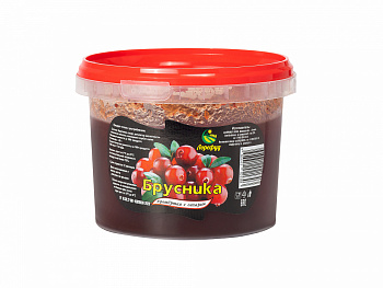 Брусника протертая с сахаром (ведро) 800г/6шт "Лорефуд" Россия