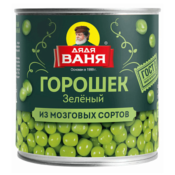 Горошек зеленый "Дядя Ваня" Гост (ж/б) 400г/12шт Россия