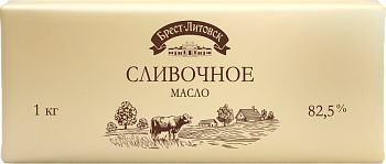 Масло сладко-сливочное "Брест-Литовск" 82,5% 1кг/5шт Беларусь