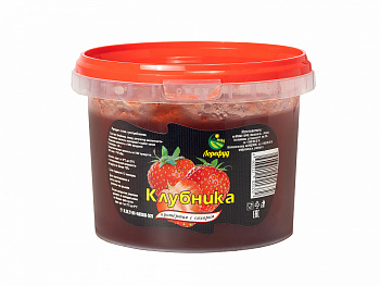 Клубника протертая с сахаром (ведро) 800г/6шт "Лорефуд" Россия