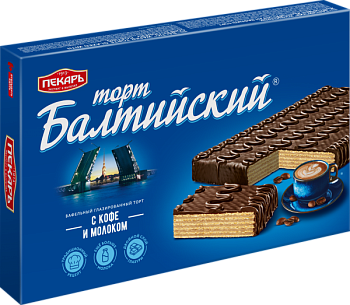 Торт вафельный "Балтийский" 290г/12шт "Пекарь"