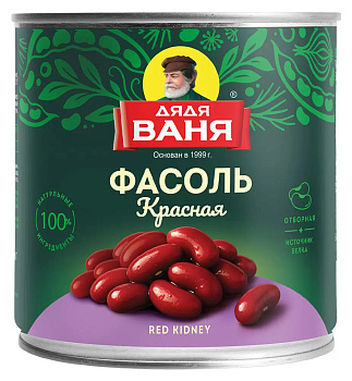 Фасоль красная "Дядя Ваня" натуральная (ж/б) 400г/12шт Россия 