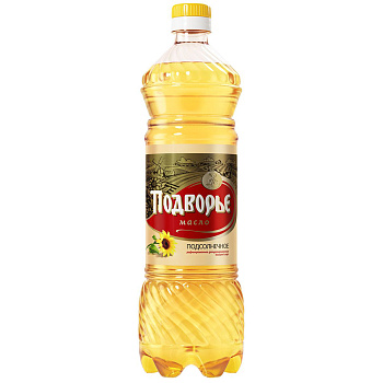 Масло подсолнечное "Подворье" рафинир/дез.Гост 1/с 0,9л/15шт Россия