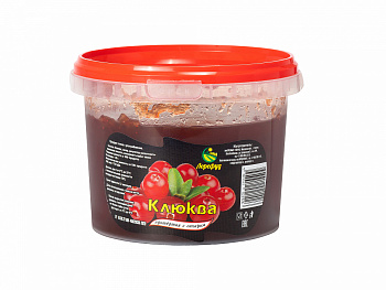 Клюква протертая с сахаром (ведро) 800г/6шт "Лорефуд" Россия