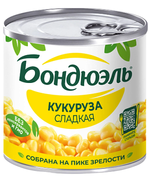 Кукуруза сладкая "Бондюэль" (с/ключ) 170г/12шт Россия