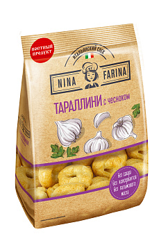 Тараллини "Nina Farina" с Чесноком 180г/24шт "КДВ" Россия