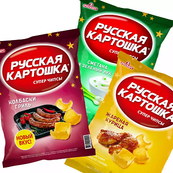 Чипсы "Русская картошка" Ассорти 50г/24шт "Русскарт"
