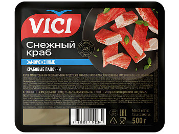 Крабовые палочки "Снежный Краб" имитированные (заморож) 500г/6шт "VICI" 