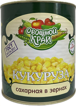 Кукуруза сладкая "Овощной Край" Гост (ж/б) 3,1кг/2шт Россия 