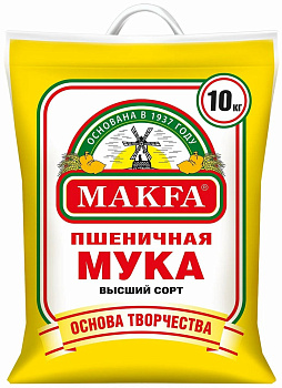Мука Пшеничная "Макфа" Гост в/с 1/10кг Россия